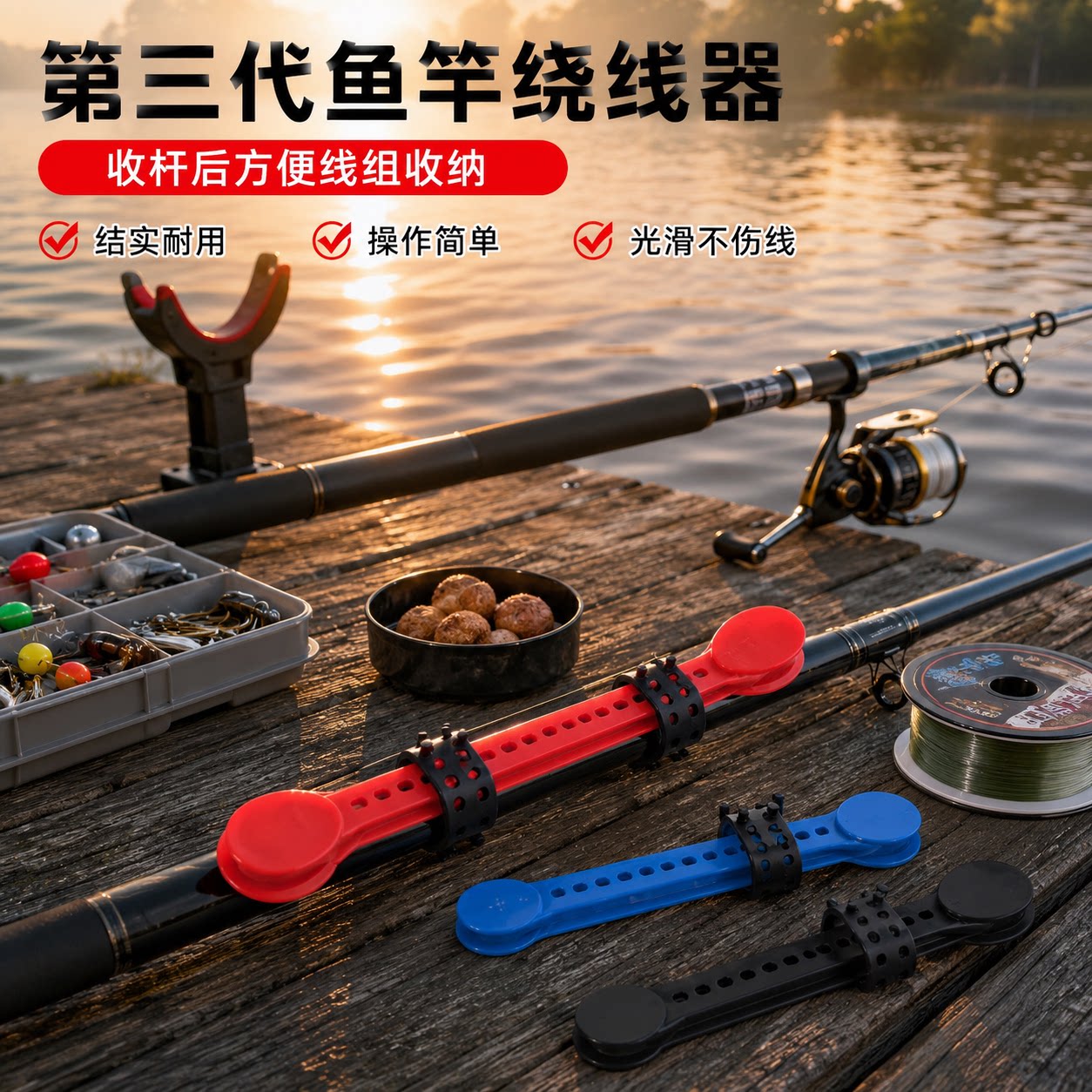 鱼竿绕线器收杆线组整理器光滑