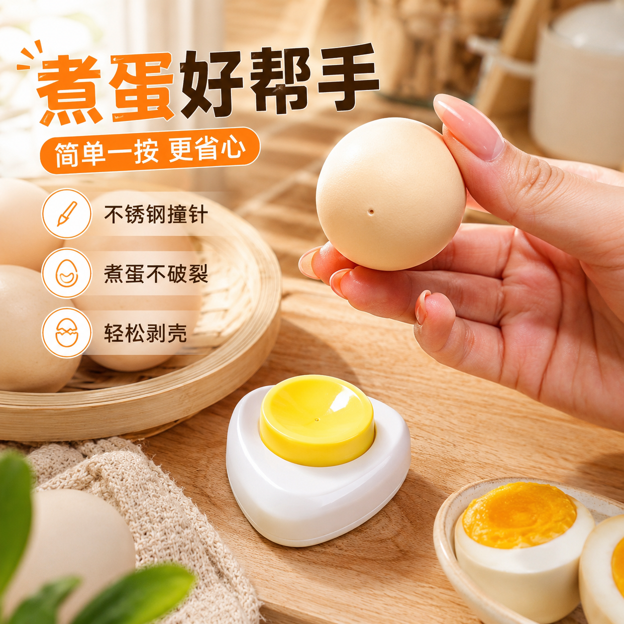 不锈钢撞针不易破壳厨房用品款