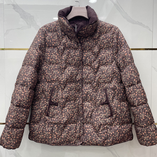 中老年妈妈装石墨烯云绒棉衣女短款冬款加厚保暖立领碎花棉袄外套