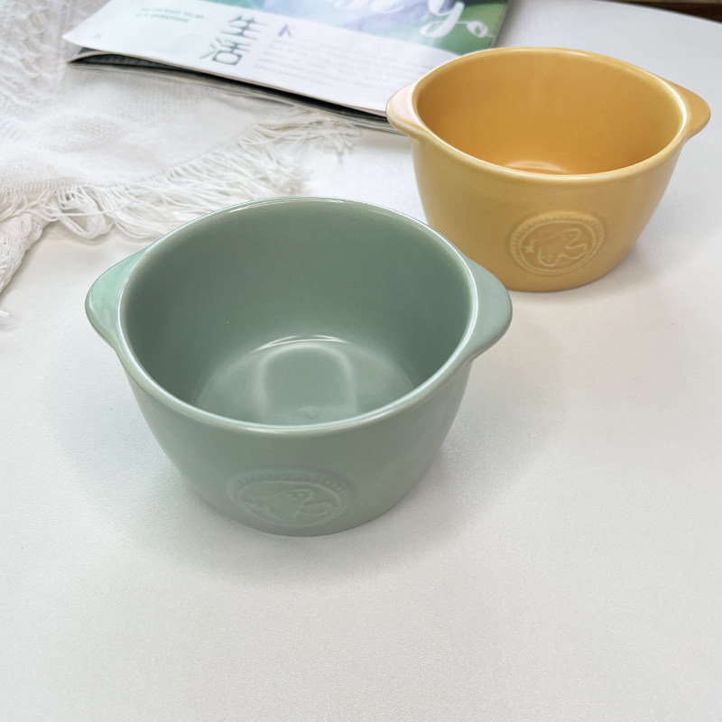 简约陶瓷家用纯色小鸟双耳碗釉下彩安全酸奶碗宝宝蒸蛋碗甜品汤碗,餐饮具,碗,淘宝优惠券,粉丝福利购,淘宝优惠卷