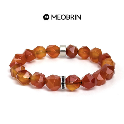 天然红玛瑙手链男款女款情侣款切面水晶手串ins小众设计时尚配饰