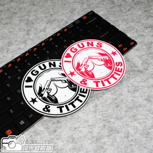 ART潮贴 gun 个性 饰贴花love 搞怪搞笑反光车贴贴纸 潮牌JDM装 S.T