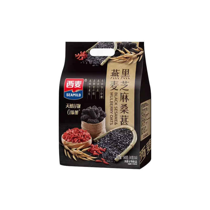 西麦红豆薏仁燕麦黑芝麻桑葚燕麦天然谷物膳食代餐麦片无蔗糖添加