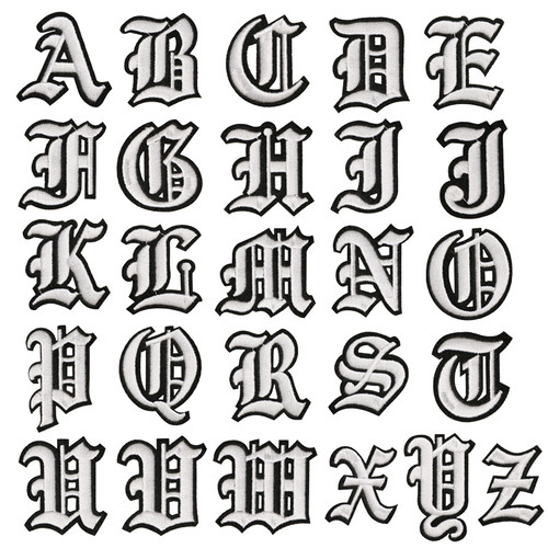 歌特文字标靶图腾黑白潮牌补丁贴