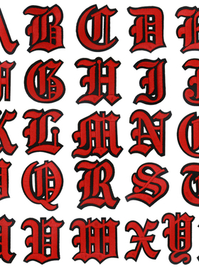 gnpn哥特字母刺绣装饰补丁贴复古高街时尚衣服卫衣英文装饰修补贴