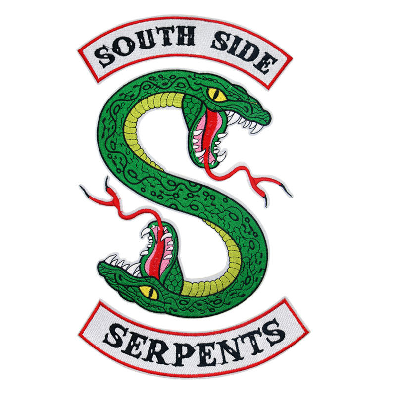 蟒蛇刺绣布贴大号双头蛇加衣服装饰图案补丁贴夹克背贴破洞补丁贴