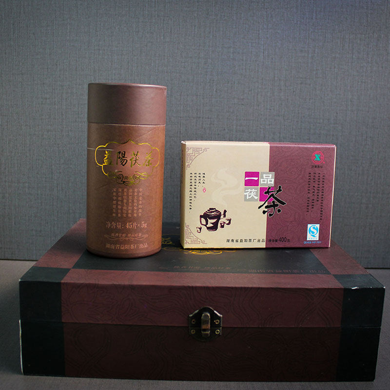 安化黑茶湖南益阳茶厂湘益益阳茯茶礼盒装400g+225g2007年收藏茶