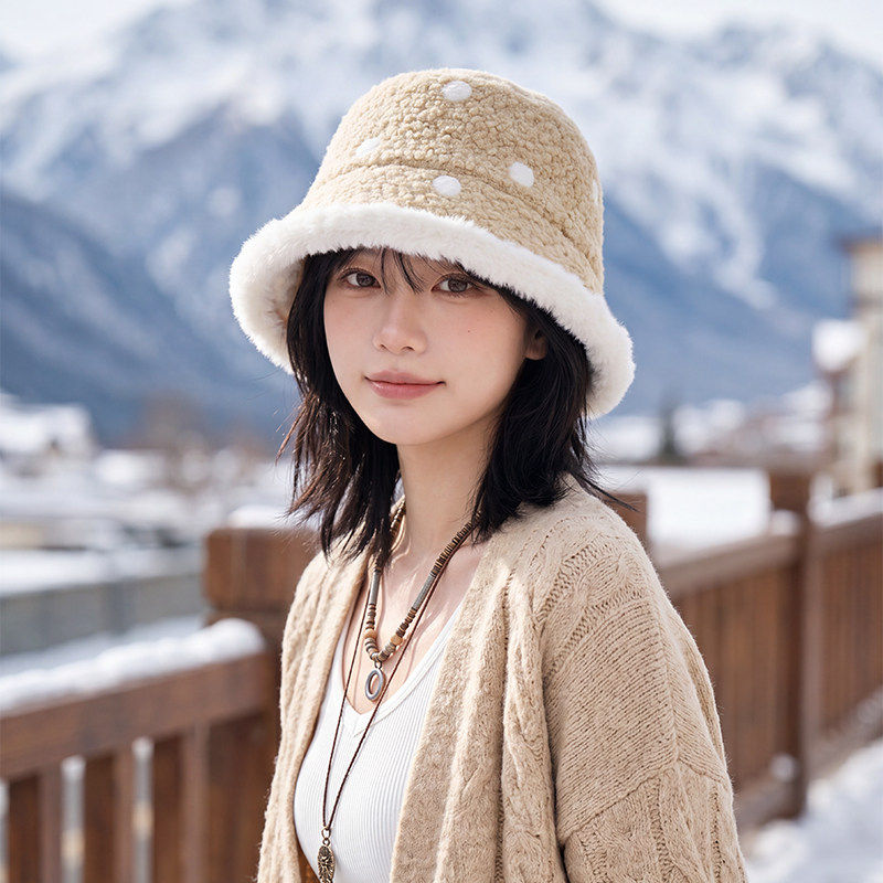 冬季渔夫帽显脸小盆帽保暖帽女士