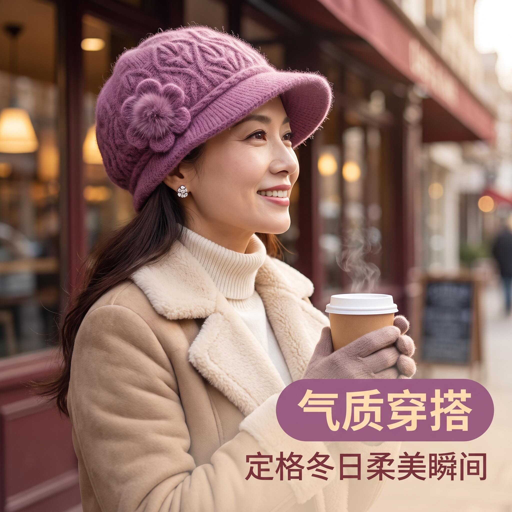 冬季中老年新款妈妈帽女兔毛加绒