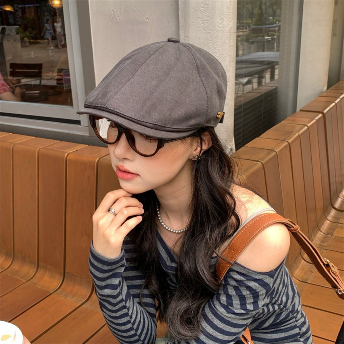新款日系复古文艺鸭舌帽女百搭