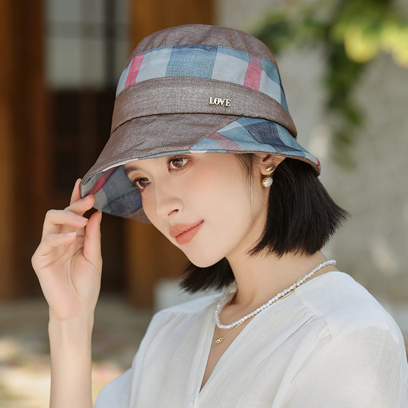 中老年人帽子女春秋季妈妈盆帽气质透气渔夫帽户外出游防晒遮阳帽