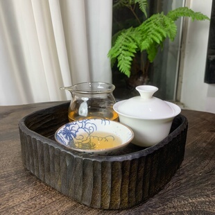 实木乌木便当盒方茶盒实木茶盘收纳盒茶具干泡茶盘便当托盘文承盘