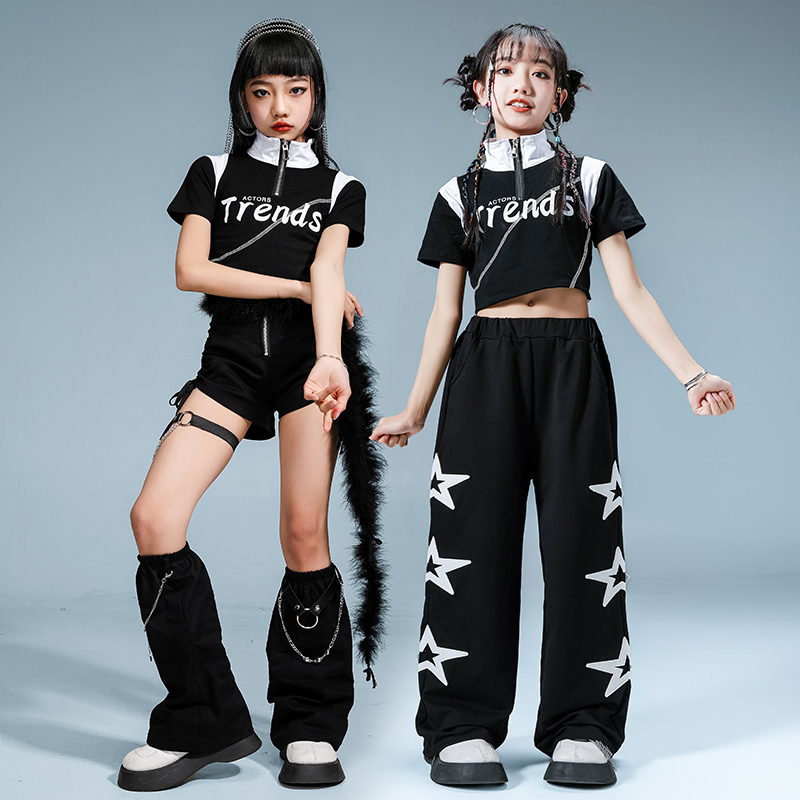 女童爵士舞走秀黑色JAZZ演出服装