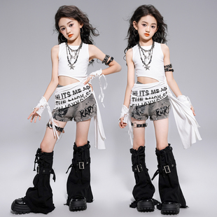 爵士舞女团韩版时髦背心kpop打歌舞演出服女童街舞JAZZ走秀表演服
