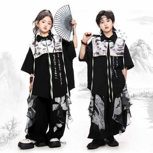 嘻哈套装街舞演出服中国风