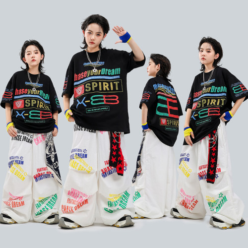 男童多彩印花潮酷儿童街舞练功服