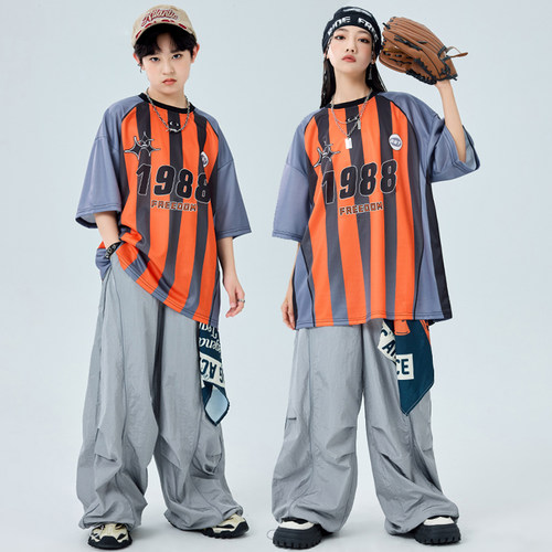 嘻哈练功服男女童hiphop表演服装