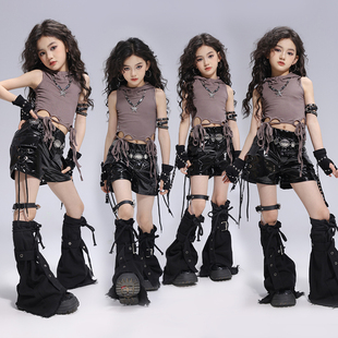 女童爵士舞服装儿童jazz废土风女团少儿kpop舞台装女孩街舞演出服