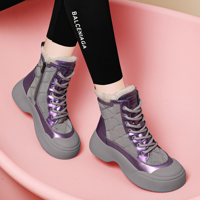 雪地靴女冬季加绒加厚棉