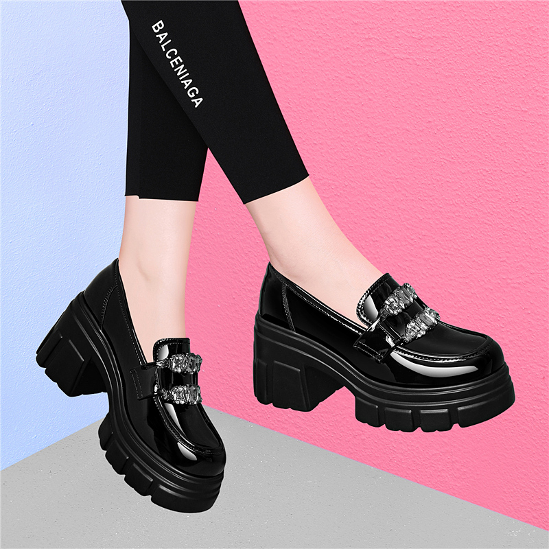 厚底乐福鞋女2025新款小