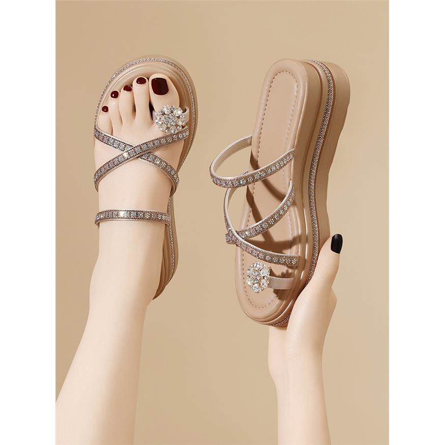 网红拖鞋女款夏季外穿2026新款鞋时尚配裙子一字拖厚底凉鞋凉拖鞋