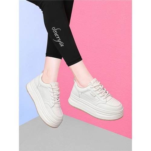 真皮厚底休闲鞋女2025年