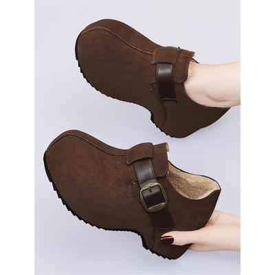 复古真皮内增高勃肯鞋女2