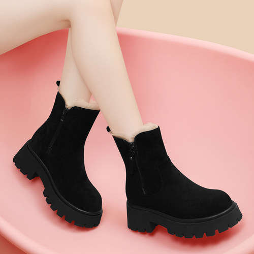 雪地靴皮毛一体女冬季202