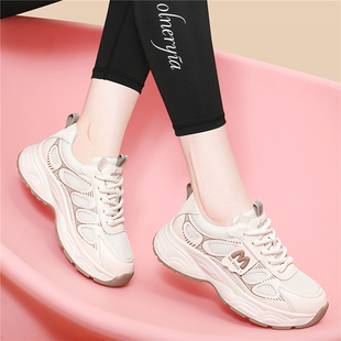 运动鞋女款2025新款夏薄款透气网面软底网鞋轻便不累脚跑步女鞋子