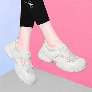 运动凉鞋女款2026新款夏季薄款网面透气网鞋软底轻便休闲阿甘鞋子