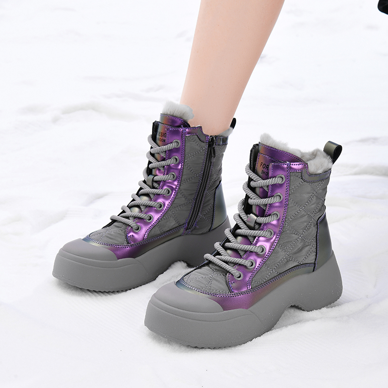 女靴子加绒保暖雪地靴真