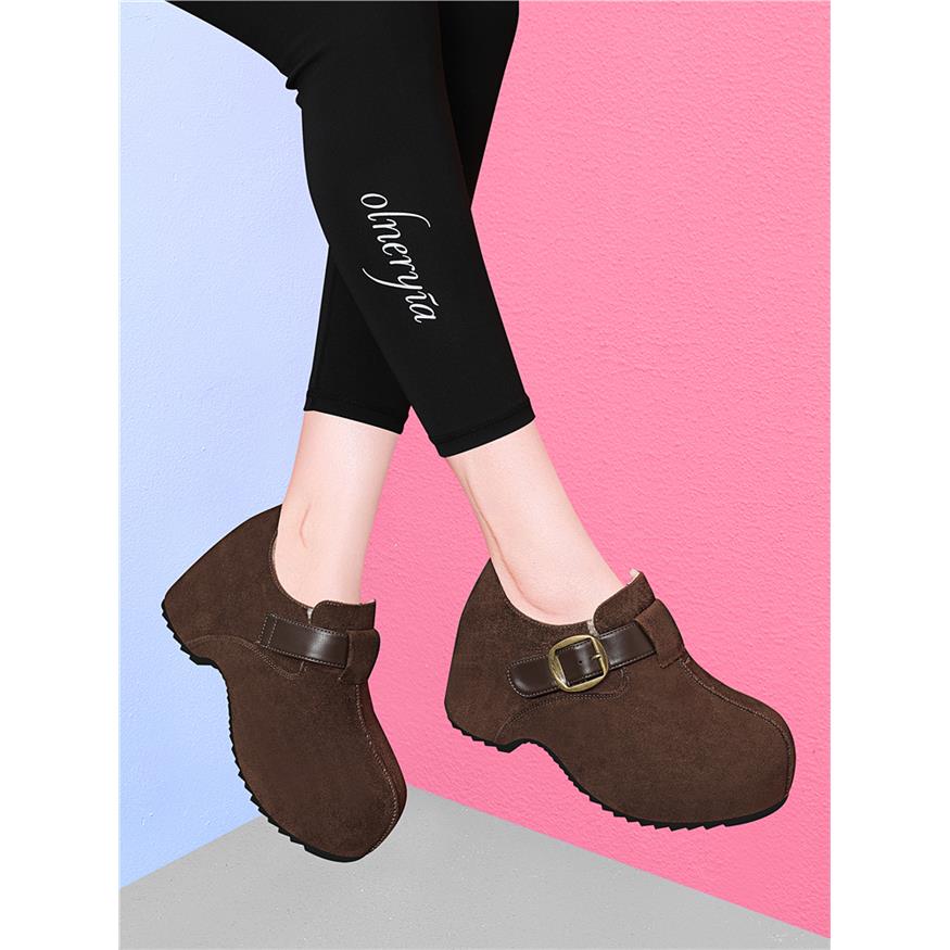 真皮厚底勃肯鞋女2025冬