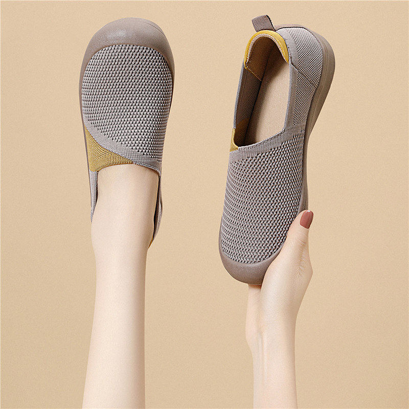 一脚蹬乐福鞋软底轻便舒适休闲帆布鞋女款2026新款夏季透气网面鞋