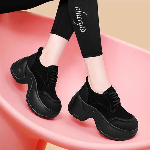 休闲风厚底松糕鞋女2025