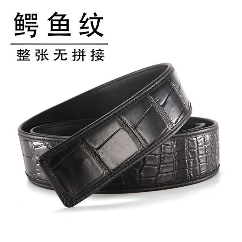 不带头皮带男士鹰头头层牛皮无头