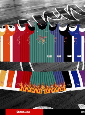 Burn City Classic x ZONEiD双面双层数码印速干透气篮球服套装