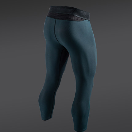 ZONEiD 新款针织运动篮球紧身裤健身训练七分裤透气速干弹性长裤