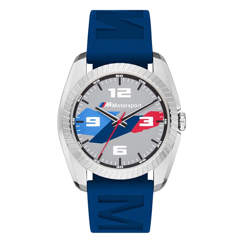 美国正品代购bmw motorsport宝马腕表红蓝车型硅胶钢带男士手表