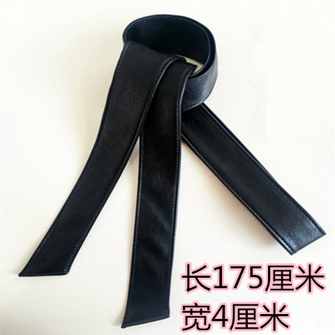 柔软绵羊皮女宽腰带蝴蝶结百搭腰带皮衣风衣皮草羽绒服装饰