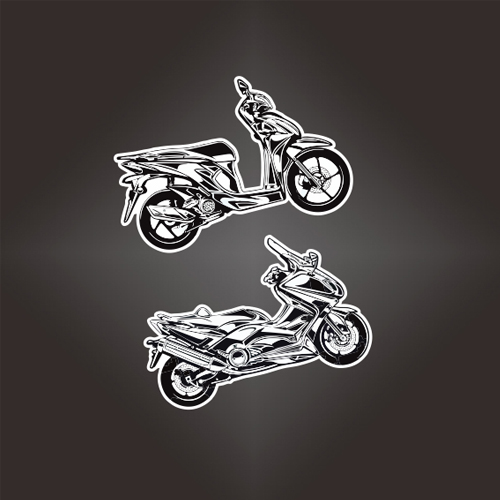 汉魂贴纸适用本田VISION 50 雅马哈TMAX530侧面线条轮廓贴纸7146