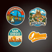 Car stickers are suitable for Copenhagen, Barcelona, San Diego and Ottawa travel case stickers 8462 thumbnail 5