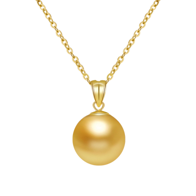 珍世缘南洋海水金珍珠女吊坠项链