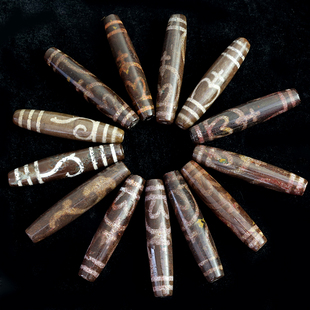 天珠吊坠  宝瓶观音至纯老天珠  沁色丰富 古玩 可收藏   包邮