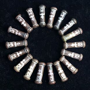 天降石吊坠  宝瓶天珠 金刚杵 男女百搭颈珠 古董收藏品包邮