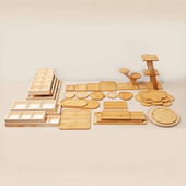 小花托竹托盘竹垫防水木盒托盘 多肉植物花盆托盆垫 包邮