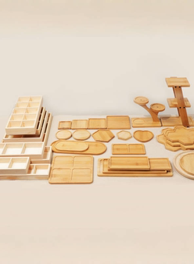 包邮 多肉植物花盆托盆垫 小花托竹托盘竹垫防水木盒托盘