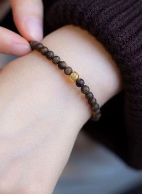 天然沉香手链女小米珠原