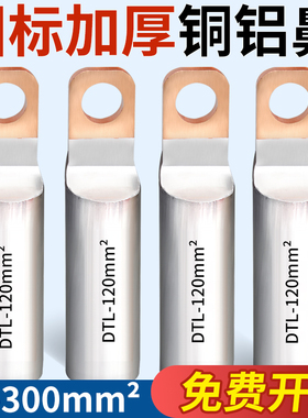 国标方头铜铝加厚过渡鼻子DTLF10-300平方空开断路器专用接线端子