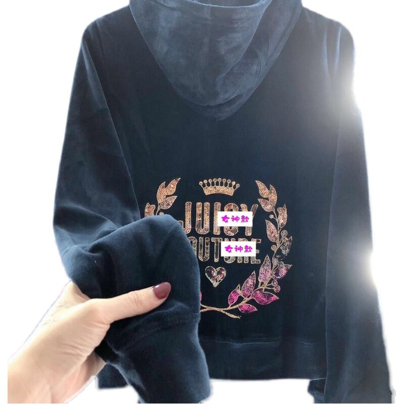 欧美高端天鹅绒套装女运动服亮片2件套休闲服瑜伽服修身