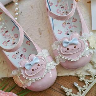 【啵啵兔】原创新款lo鞋Lolita鞋日常百搭单鞋中跟低跟女鞋茶会鞋